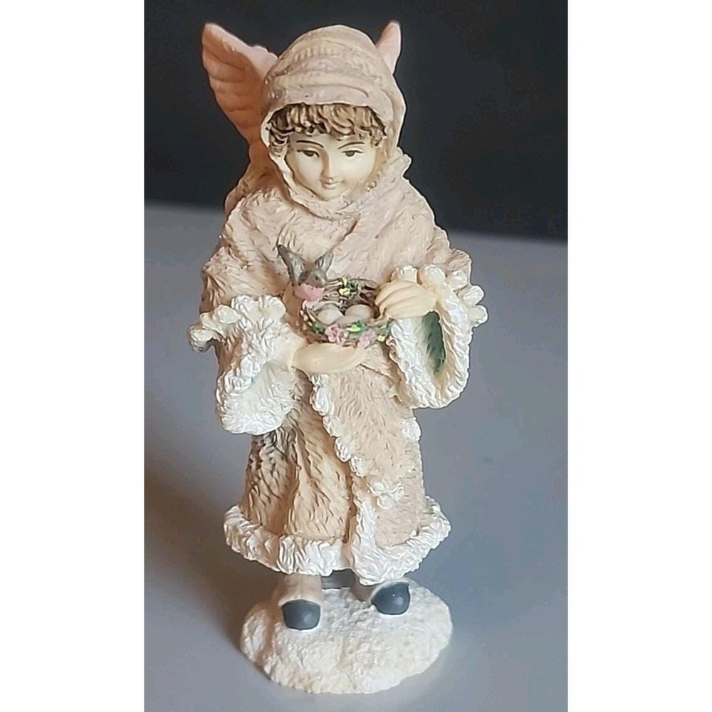 Midwest of Canon Falls Angel with Bird Art from Thomas L Cathey Figurine 4.25"